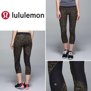 EUC Lululemon Mystic Jungle Fatigue Capri SZ 6 SM